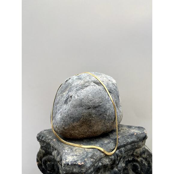 Gold Herringbone Necklace - Picture 3 of 8